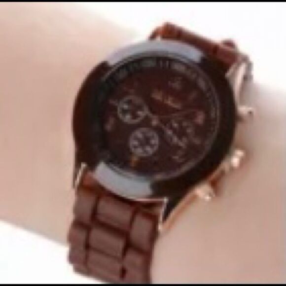 🌺Geneva Analog Silicone unisex Sport Wristwatch Orange Water Resistant - Picture 4 of 7